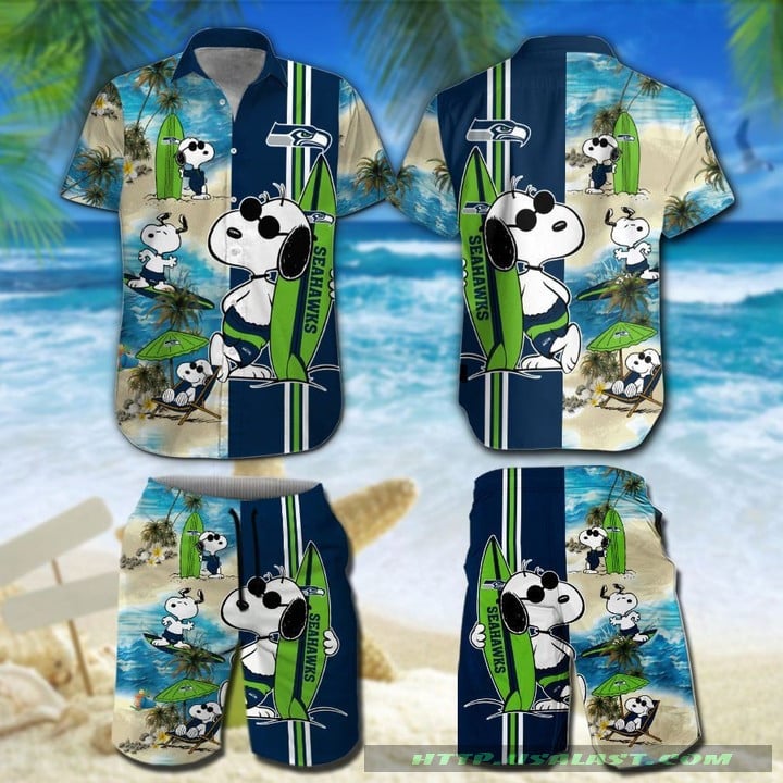 Seattle Seahawks Snoopy Surfing Hawaiian Shirt