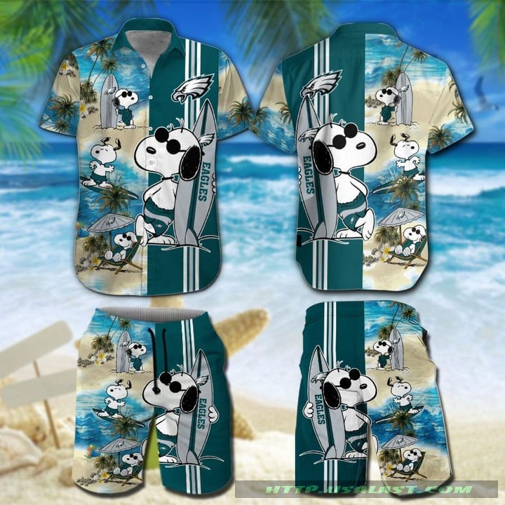 Philadelphia Eagles Snoopy Surfing Hawaiian Shirt