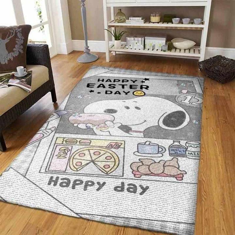 Snoopy Happy Easter Day  Area Rug Living Room Rug Home Decor Floor Decor