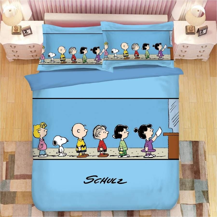 Snoopy The Peanuts Fan Gift, Snoopy Charlie Brown And Friends Ver2 Duvet Bedding Set