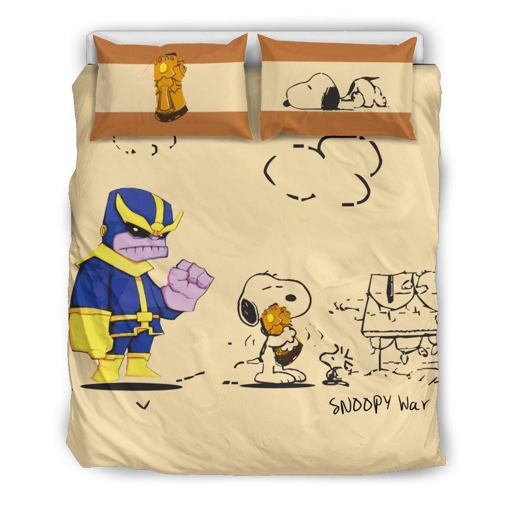 Snoopy The Peanuts Fan Gift, Snoopy War, Snoopy And Thanos Duvet Bedding Set