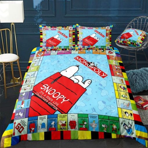 Monopoly Snoopy Duvet Quilt Bedding Set