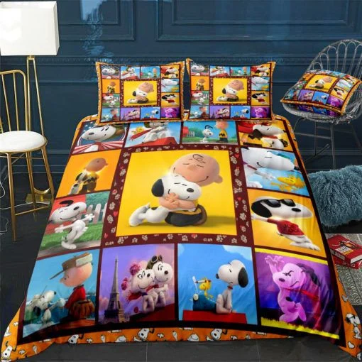 Peanut Snoopy Duvet Quilt Bedding Set