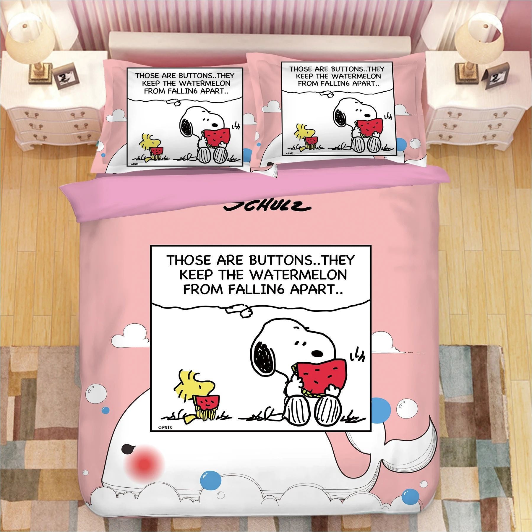 Peanuts Snoopy And Woodstock Duvet Quilt Bedding Set 247