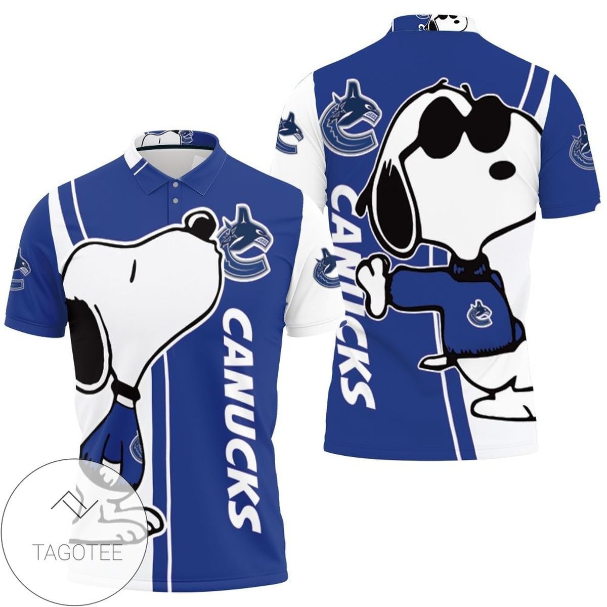 Mens & Womens Vancouver Canucks Snoopy Lover 3d Printed All Over Print Polo Shirt