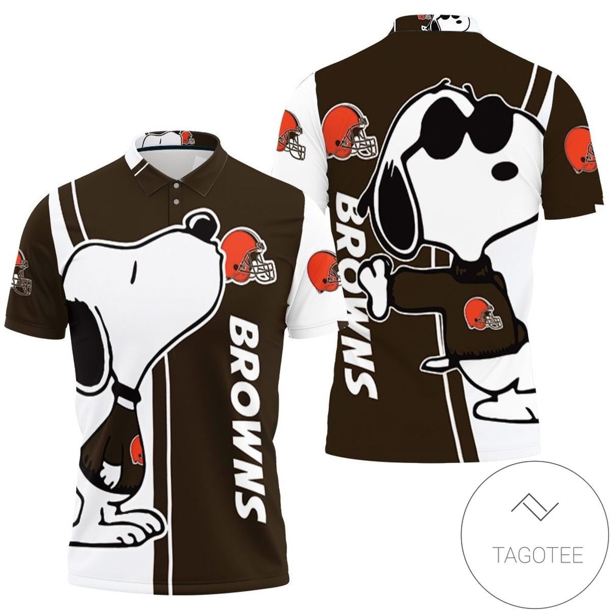Mens & Womens Cleveland Browns Snoopy Lover 3d Printed All Over Print Polo Shirt