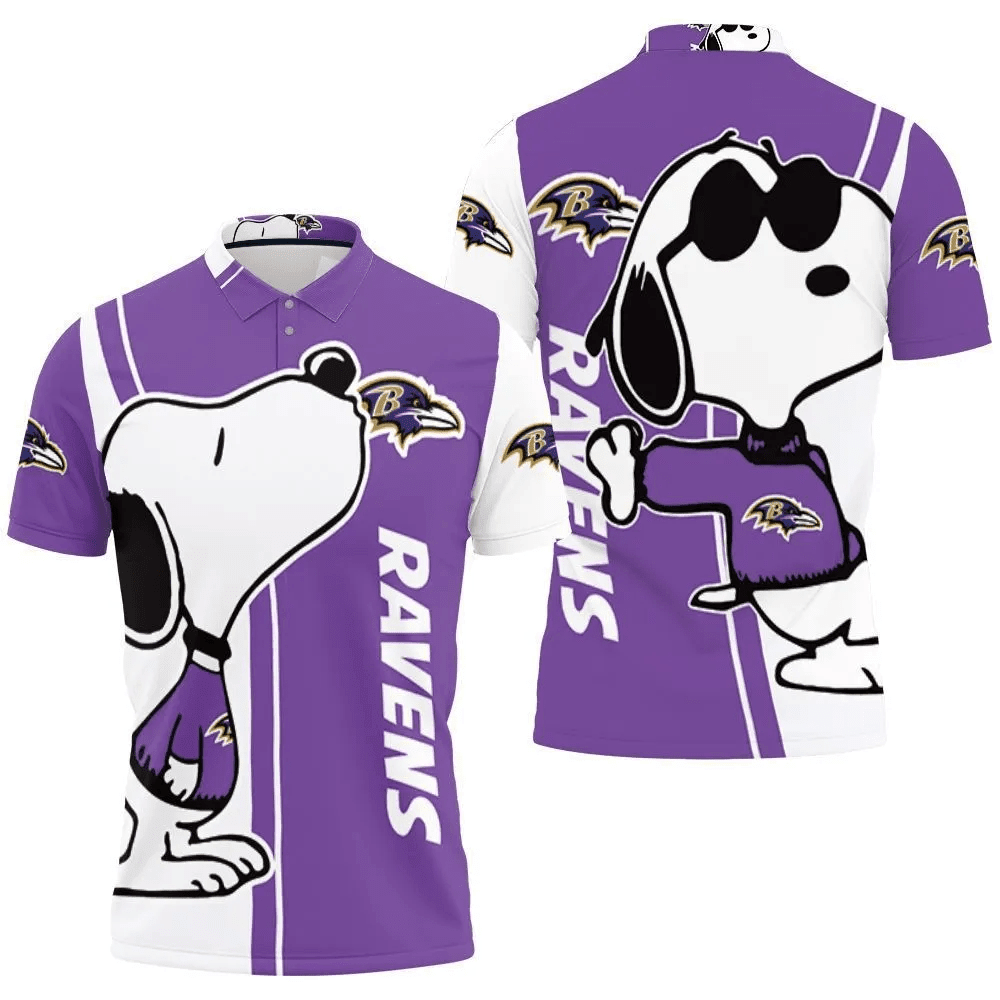 Mens & Womens Baltimore Ravens Snoopy Lover 3D Printed Polo Shirt