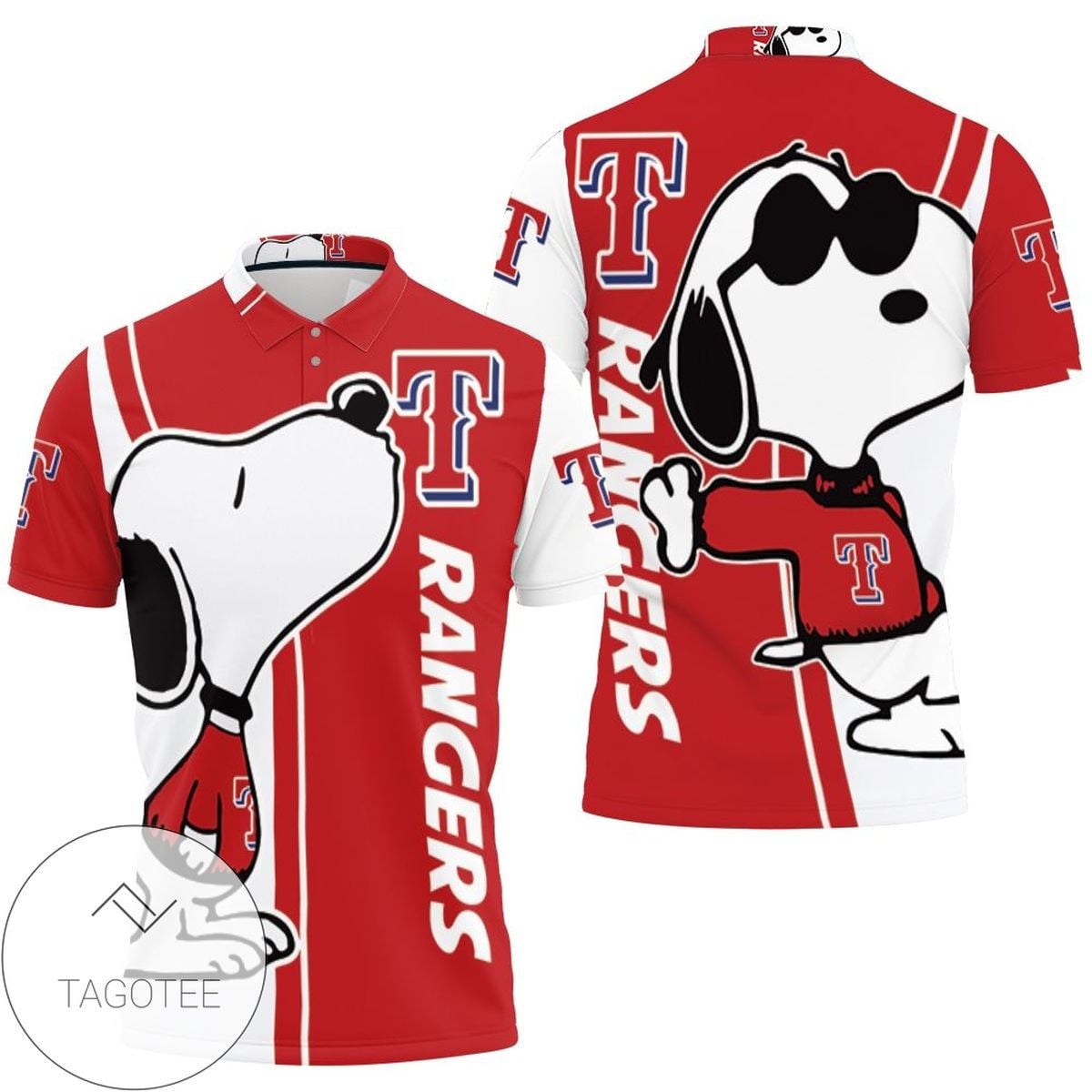 Mens & Womens Texas Rangers Snoopy Lover 3d Printed All Over Print Polo Shirt