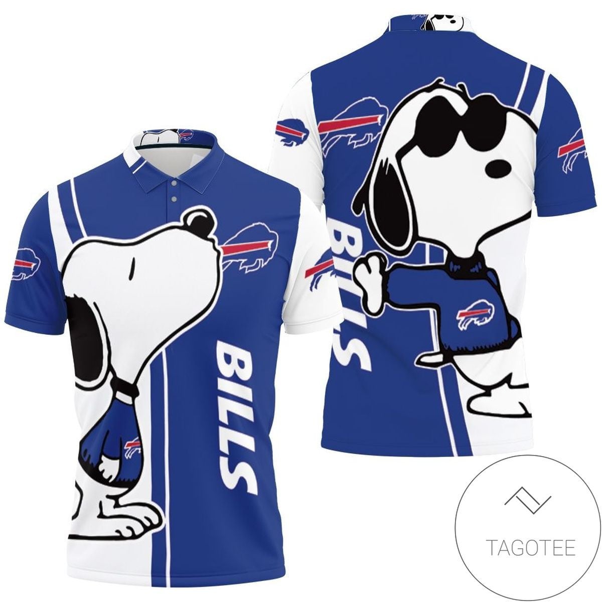 Mens & Womens Buffalo Bills Snoopy Lover 3d Printed All Over Print Polo Shirt