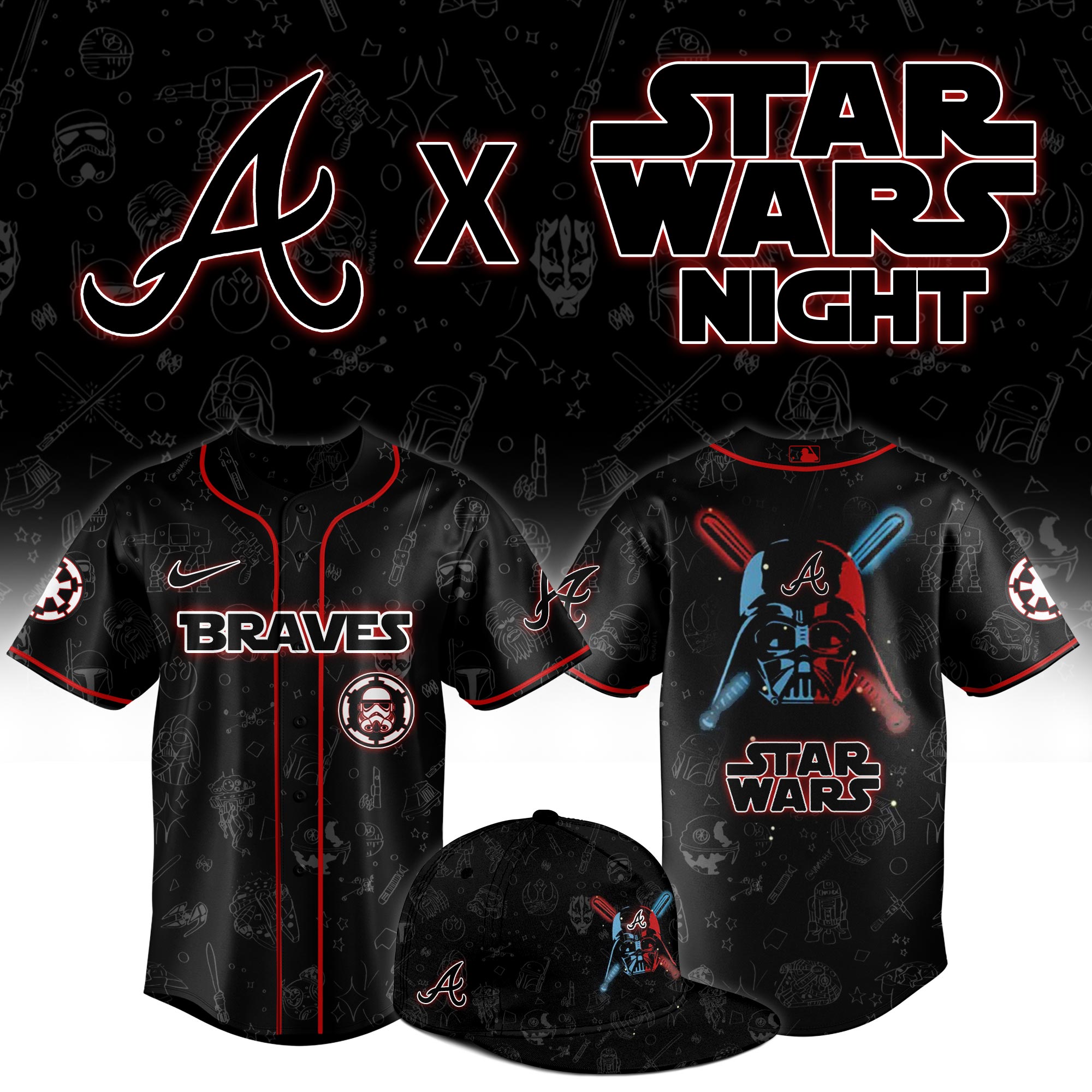 Atlanta Braves 2025 Star Wars Night Limited Jersey 