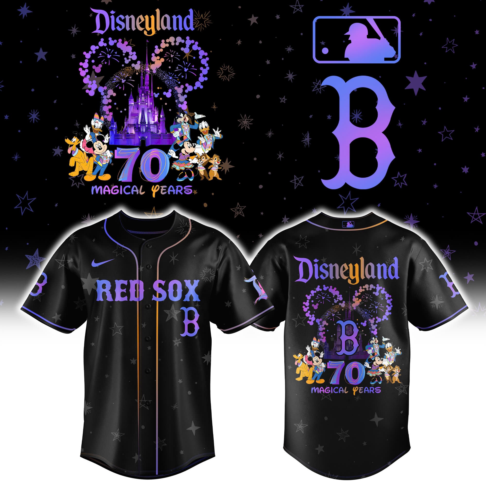 Boston Red Sox Disneyland 70th Baseball Jersey 