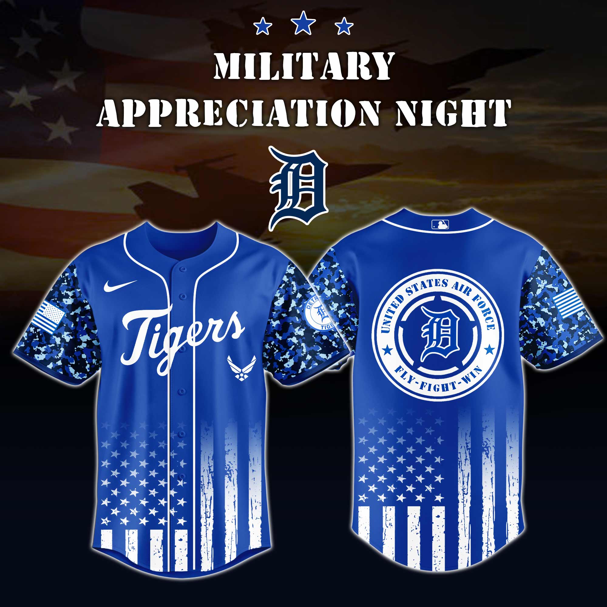 Detroit Tigers Air Force Military Appreciation Night Jersey 