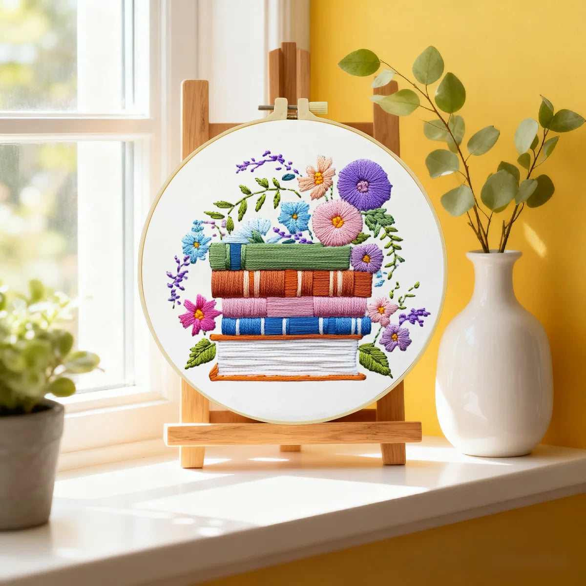 1pc 20X20CM/15X15CM 7.87/6.3inch Book Embroidery Starter Kit DIY kit DIY embroidery kit manualidades Craft Painting Needle Art