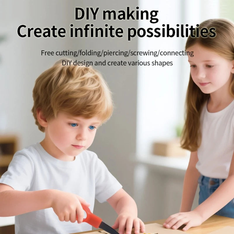 AT19-Cardboard Tools For Kids With Cutter& Tool Box-150 PCS Cardboard Construction Kit Ideal For Family& Team Activities