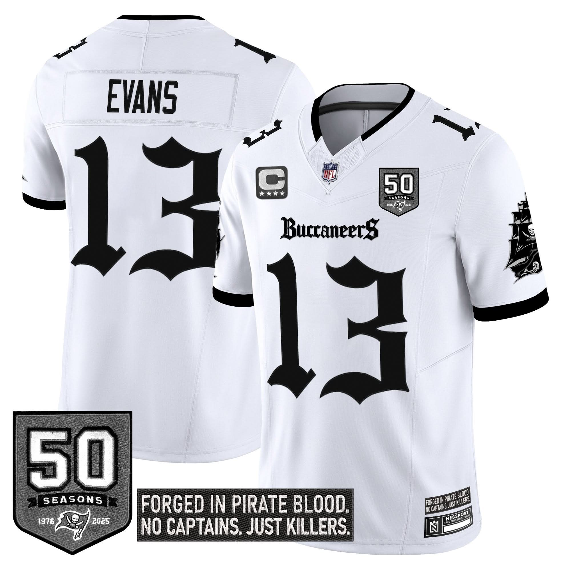 Tampa Bay Buccaneers 'Gothic Pirate Shadows Edition' Limited Jersey - All Stitched