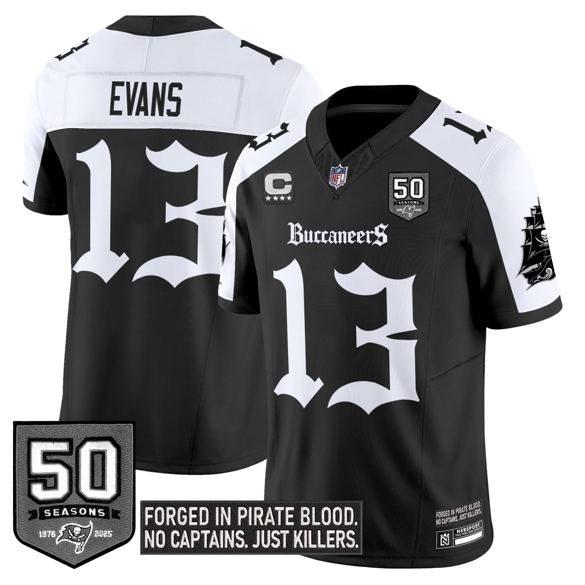 Tampa Bay Buccaneers 'Gothic Pirate Shadows Edition' Limited Jersey - All Stitched