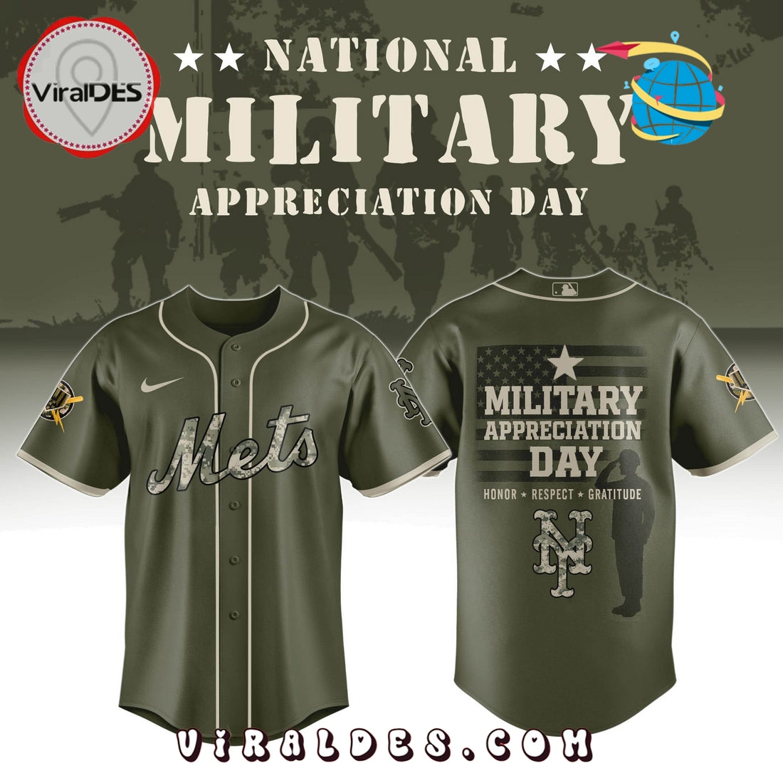New York Mets MLB Military Appreciation Day Baseball Jersey