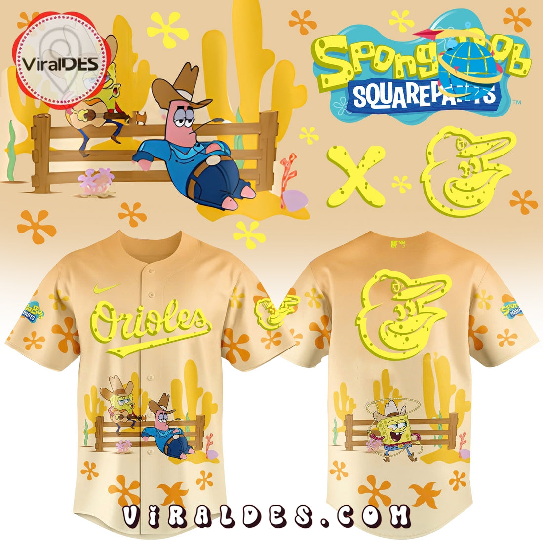 Spongebob Squarepants MLB Baltimore Orioles Baseball Jersey